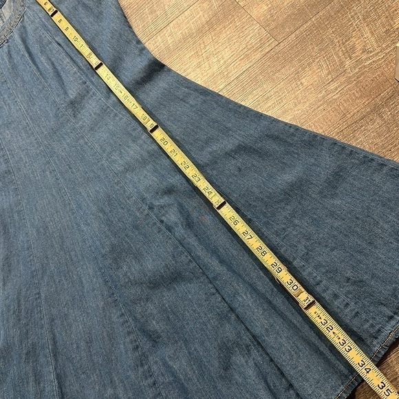 Denim blue cotton sleeveless flare mini sundress size medium - Picture 6 of 9